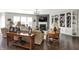 Bright living room with fireplace, built-in shelves, and hardwood floors at 11685 Platt St, Noblesville, IN 46060