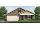 Charming single-story home with a white garage door, symmetrical facade, and professionally landscaped front yard at 1310 Fleming Dr, Greenfield, IN 46140