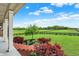 Beautifully landscaped backyard with sprawling green lawns, mature trees, and elegant brickwork at 1581 S 825 E, Zionsville, IN 46077