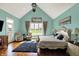 Charming primary suite features hardwood floors, ample windows, and a vaulted ceiling at 1581 S 825 E, Zionsville, IN 46077