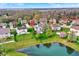 Charming homes surround a tranquil pond in this picturesque neighborhood aerial view at 15890 Concert Way, Noblesville, IN 46060