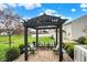 Charming patio with a pergola and comfortable seating surrounded by lush greenery at 15890 Concert Way, Noblesville, IN 46060