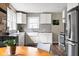 Bright, modern kitchen with stainless steel appliances, white cabinets, and a farmhouse sink at 1646 Fisher Ave, Indianapolis, IN 46224