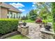 Outdoor patio with stone columns and lush green lawns, perfect for entertaining and outdoor relaxation at 2507 Silver Oaks Dr, Carmel, IN 46032