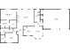 Detailed floor plan showcasing the layout of the living room, bedrooms, kitchen, and garage at 3300 E Indian Hill Dr, Muncie, IN 47302
