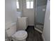 Cozy bathroom includes a shower and vanity at 408 E Beecher St, Indianapolis, IN 46225