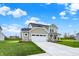 Two-story home with a manicured lawn and a two-car garage and inviting covered front porch at 4087 Railhead Ave, Westfield, IN 46074