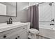 Bathroom with white subway tile, a vanity sink, and modern fixtures at 6472 W Treeline Ln, McCordsville, IN 46055
