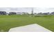 Lush backyard with fresh green grass, and a view of neighborhood homes at 827 Allandale Ave, Westfield, IN 46074