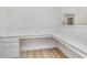 Bright office space with a built-in desk and drawers and wood-look flooring at 827 Allandale Ave, Westfield, IN 46074