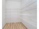 Walk-in pantry with wood-look flooring and white wire shelving at 827 Allandale Ave, Westfield, IN 46074