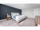 Serene main bedroom with a modern bed, stylish nightstands, and a calming blue accent wall at 8694 Moyer Pl, Pendleton, IN 46064