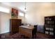 Dining room with hardwood floors, an antique dining table, and rustic wood cabinet at 1060 Cape Coral Dr, Cicero, IN 46034