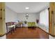 Cozy living room with hardwood flooring, gray walls, and comfortable seating at 1111 Cambridge Dr, Greenwood, IN 46142