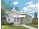 Charming single-story home with gray and green siding, white trim, and an orange front door at 1652 Roosevelt Ave, Indianapolis, IN 46218