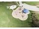Aerial view of a playground, showcasing its layout, equipment, and surrounding green space for recreational activities at 3038 Arrowroot Ln, Indianapolis, IN 46239