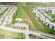 Beautiful aerial view of the neighborhood, showcasing a pond, community pool, and lush greenery at 3038 Arrowroot Ln, Indianapolis, IN 46239