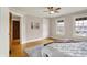 Bedroom with wood floors, natural light from windows and white trim at 3140 N Washington Blvd, Indianapolis, IN 46205