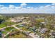 Wide aerial view capturing the neighborhood featuring tree-lined streets and a sprawling school building in a residential area at 3346 S Lockburn St, Indianapolis, IN 46221