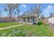 Sweet home with a charming porch, surrounded by a lush green lawn and mature trees at 3346 S Lockburn St, Indianapolis, IN 46221