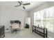 Bright office with natural light features a desk, computer, mirror and console table at 4333 Ironclad Dr, Bargersville, IN 46106