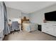 Bedroom featuring an office area with a desk and chair at 5925 Leisure Ln, Pittsboro, IN 46167