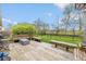 Spacious backyard deck complete with built-in benches, perfect for outdoor entertaining and relaxation at 6328 Dusty Laurel Dr, Whitestown, IN 46075