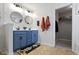Stylish bathroom with a double vanity, modern fixtures, and attractive decor at 6586 W Winding Bnd, McCordsville, IN 46055