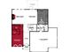 First floor plan displaying the bedroom, 3-car garage, and kitchen at 7076 Portico Ln, McCordsville, IN 46055