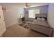 Serene bedroom featuring neutral decor, and a desk area, perfect for relaxation at 8859 Delaney Dr, Fishers, IN 46038