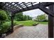 View from beneath pergola on paver patio out to a spacious yard at 11648 Stickney Ct, Fishers, IN 46037