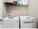 Functional laundry room with modern appliances and shelving, designed for efficient organization and convenience at 1243 Colinbrook Cir, Greenwood, IN 46143