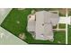 Birds-eye view of a home's layout and spacious backyard with mature trees, patio area, and manicured lawn at 14910 Declaration Dr, Westfield, IN 46074