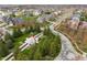 Stunning aerial view of a suburban neighborhood featuring manicured lawns and tree-lined streets in a serene setting at 14910 Declaration Dr, Westfield, IN 46074
