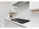 Contemporary kitchen with white subway tile backsplash and a stainless steel cooktop at 15341 Montfort Dr, Noblesville, IN 46062