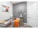 Well-lit home office space with a functional desk and decor at 17302 Graley Pl, Westfield, IN 46074