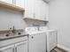 Efficient laundry room equipped with modern washer and dryer units at 17302 Graley Pl, Westfield, IN 46074