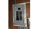 Close-up of the fuse box, offering an inside look at the electrics of the home at 212 W Burnside Ave, Fairland, IN 46126