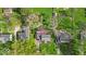 Captivating aerial view highlighting the property's lush backyard and proximity to neighboring homes and green landscape at 2204 Pamela Dr, Indianapolis, IN 46220