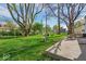 Spacious backyard featuring mature trees, patio, and green grass for outdoor activities at 2204 Pamela Dr, Indianapolis, IN 46220