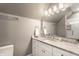 Bright bathroom features modern vanity with granite counters and white cabinets at 3031 Nowland Ave, Indianapolis, IN 46201
