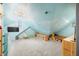 Whimsical attic with muraled walls, sky light, and plush carpeting at 3331 Daniel St, Mooresville, IN 46158