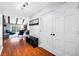 The entryway boasts hardwood floors, a fireplace, and access to an outdoor patio at 3331 Daniel St, Mooresville, IN 46158