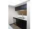 Functional kitchen with black cabinets, stainless steel sink, and appliances at 3744 Tudor Park Dr # 2, Indianapolis, IN 46235