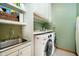 Functional laundry room with washer, dryer, sink, and ample storage space at 4052 Diamond Row, Greenwood, IN 46143