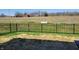 A fenced backyard features a view of a vast field and distant barns, offering a serene outdoor space at 4810 Oak Hl Dr, Lebanon, IN 46052