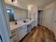 Bathroom featuring double vanities, modern fixtures, and a spacious layout at 4810 Oak Hl Dr, Lebanon, IN 46052