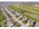 Aerial view of a residential neighborhood with homes backing up to a serene golf course and pond at 4922 Birmingham Dr, Indianapolis, IN 46235