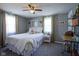 Bedroom with a bed, two windows, soft gray paint and plenty of light at 502 N Maple St, Ingalls, IN 46048