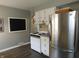 Kitchen with a stainless steel refrigerator, and a black chalkboard at 59 N Ridgeview Dr, Indianapolis, IN 46219